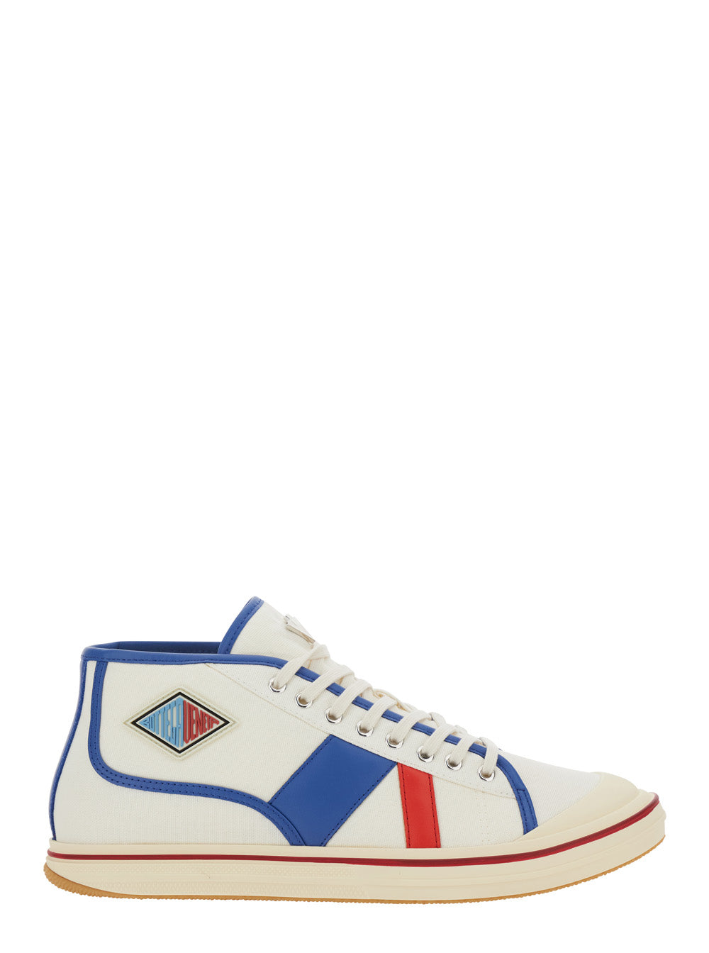 Bottega Veneta Men 'Eliot' Multicolor Sneakers With Logo Label On The Side And Leather Inserts In Cotton And Leather Blend Man BOTTEGA VENETA