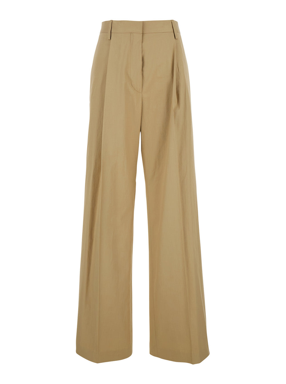 Dries Van Noten Women Beige Pants With Pleated Details In Fabric Woman DRIES VAN NOTEN