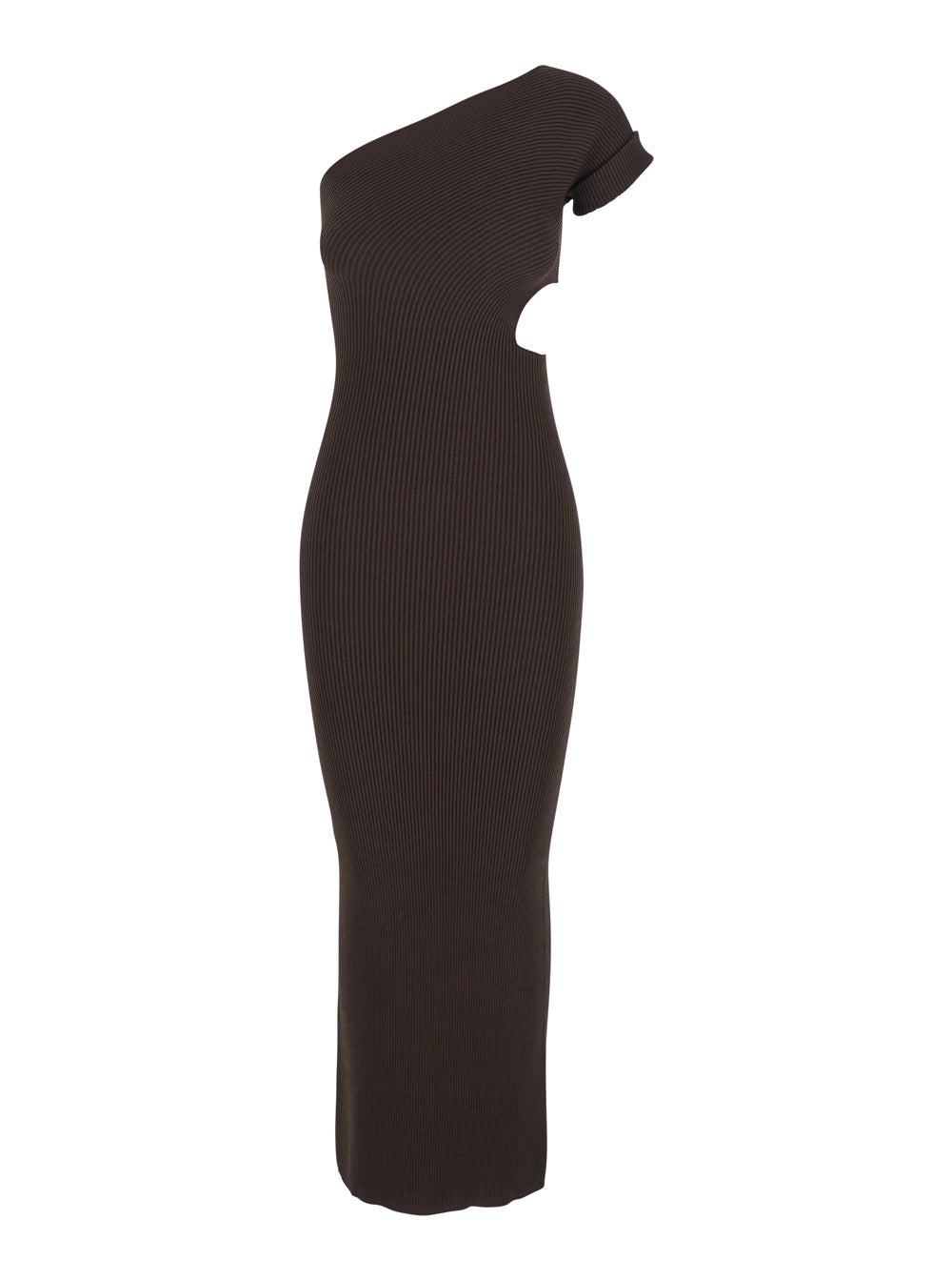 Max Mara Women 'Arda' Brown Long Dress With Cut-Out And One-Shoulder Design In Viscose Blend Woman MAX MARA