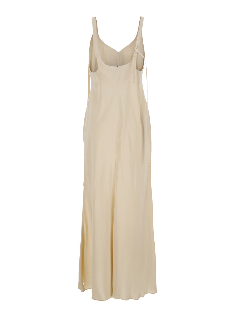 Sportmax Women 'Unione' Beige Long Dress With V-Neck And Adjustable Straps In Viscose Woman SPORTMAX