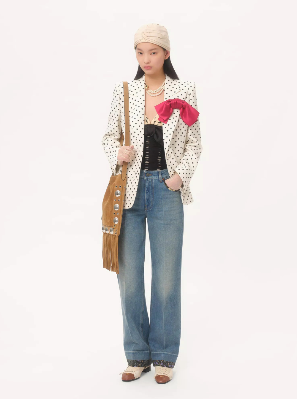 Valentino Women Blue Jeans With Logo Patch On The Rear And Floral Details In Denim Woman VALENTINO