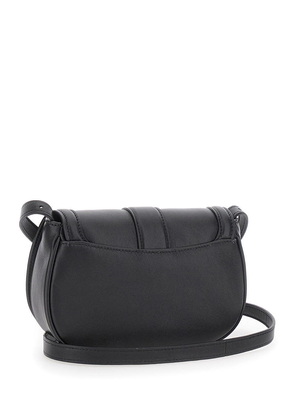Alexander Mcqueen Women 'Satchel Mini' Black Crossbody Bag With T-Buckle And Embossed Logo In Leather Woman ALEXANDER MCQUEEN