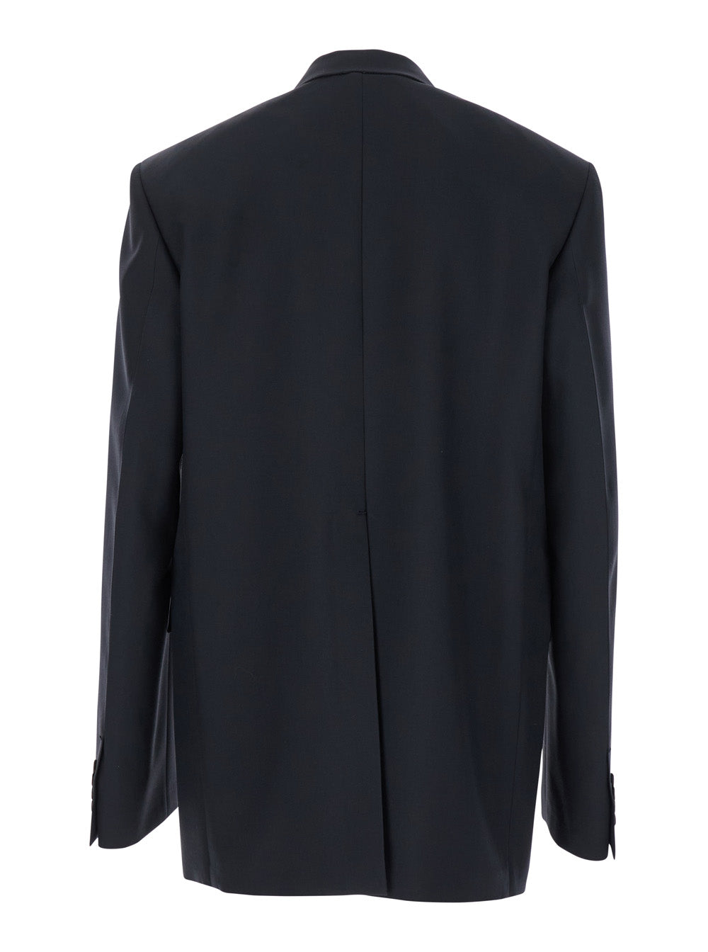 Gucci Men Dark Grey Jacket With Chest Pocket And Embossed Logo In Wool Gabardine Man GUCCI