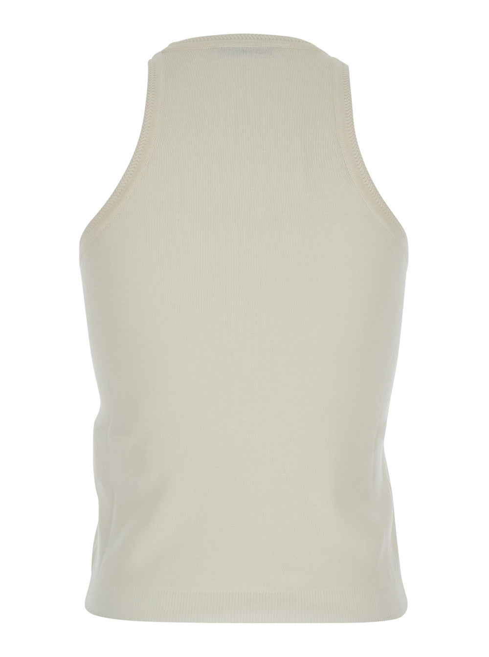 Max Mara Women 'Arness' White Sleeveless Top With Halterneck In Cotton Woman MAX MARA