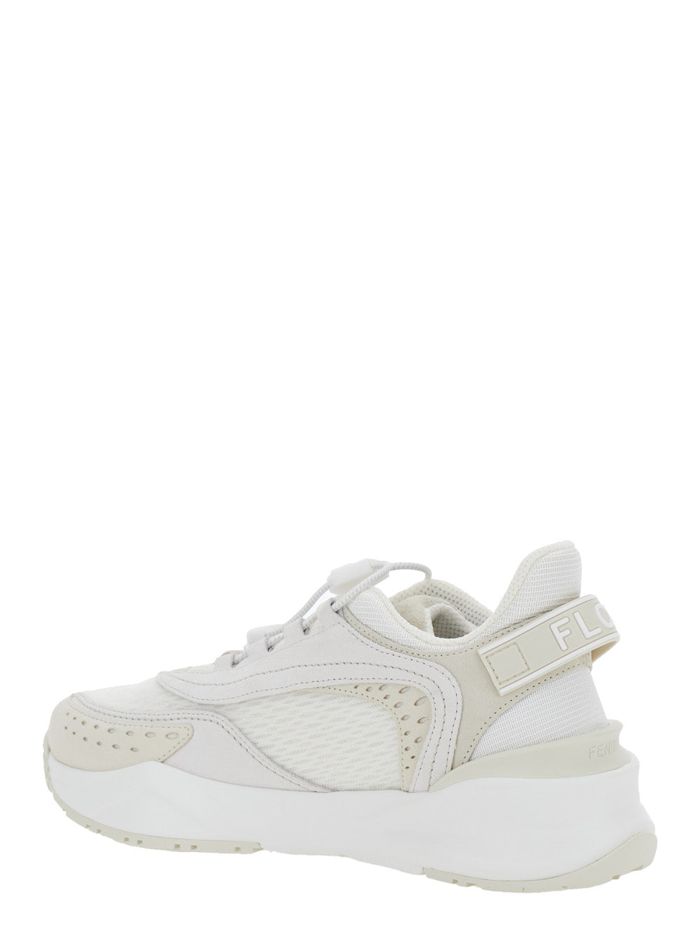 Fendi Women 'Flow' White Sneakers With Toggle Closure And Logo Lettering On The Side In Tech Fabric Woman FENDI
