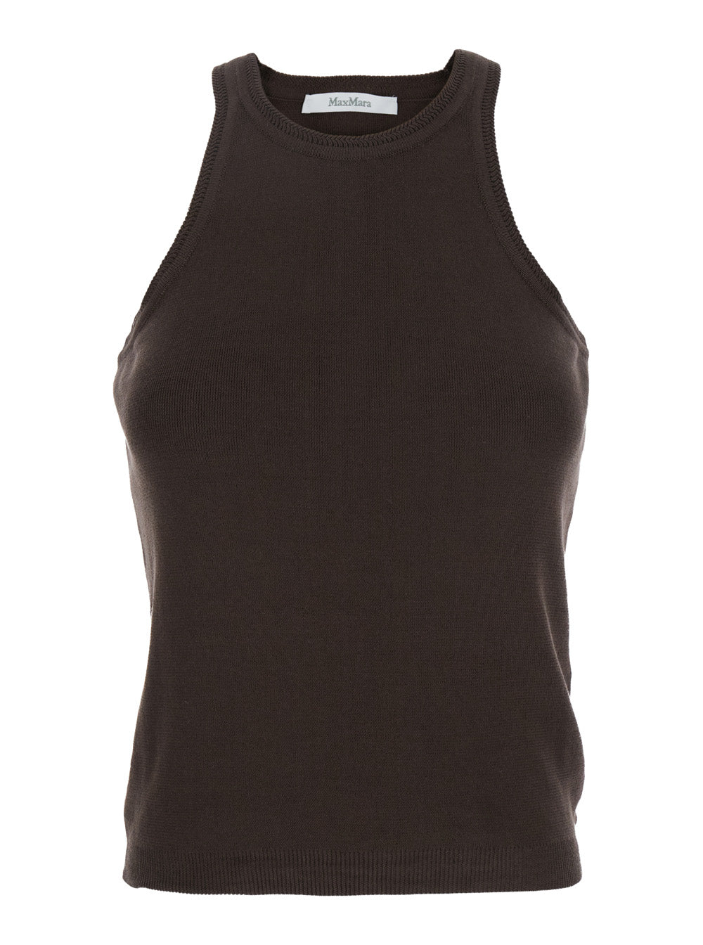Max Mara Women 'Arness' Black Sleeveless Top With Halterneck In Cotton Woman MAX MARA