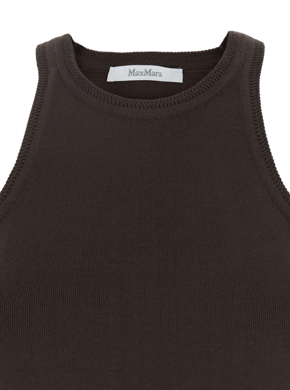Max Mara Women 'Arness' Black Sleeveless Top With Halterneck In Cotton Woman MAX MARA