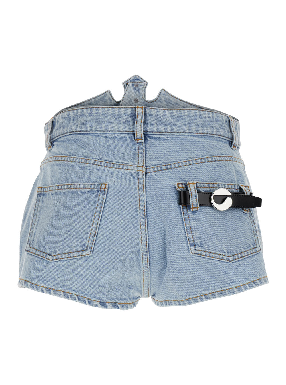Coperni Women Blue Shorts With Crown-Shaped Design In Cotton Woman COPERNI