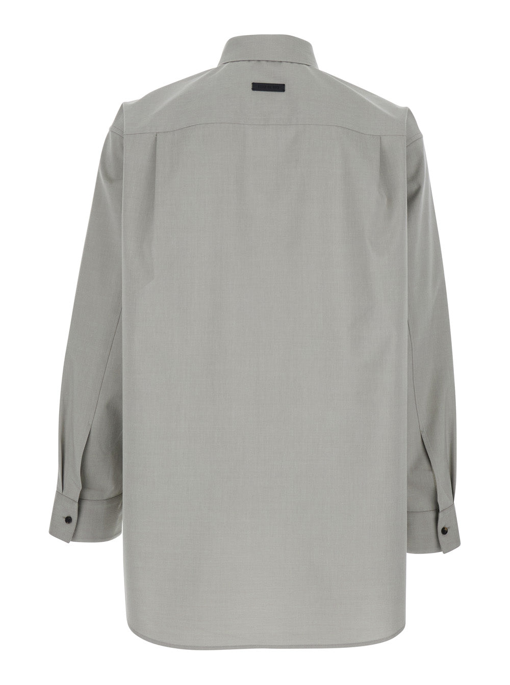 Fear Of God Men Grey Shirt With Classic Collar And Logo Patch On The Rear In Cotton And Wool Blend Man FEAR OF GOD