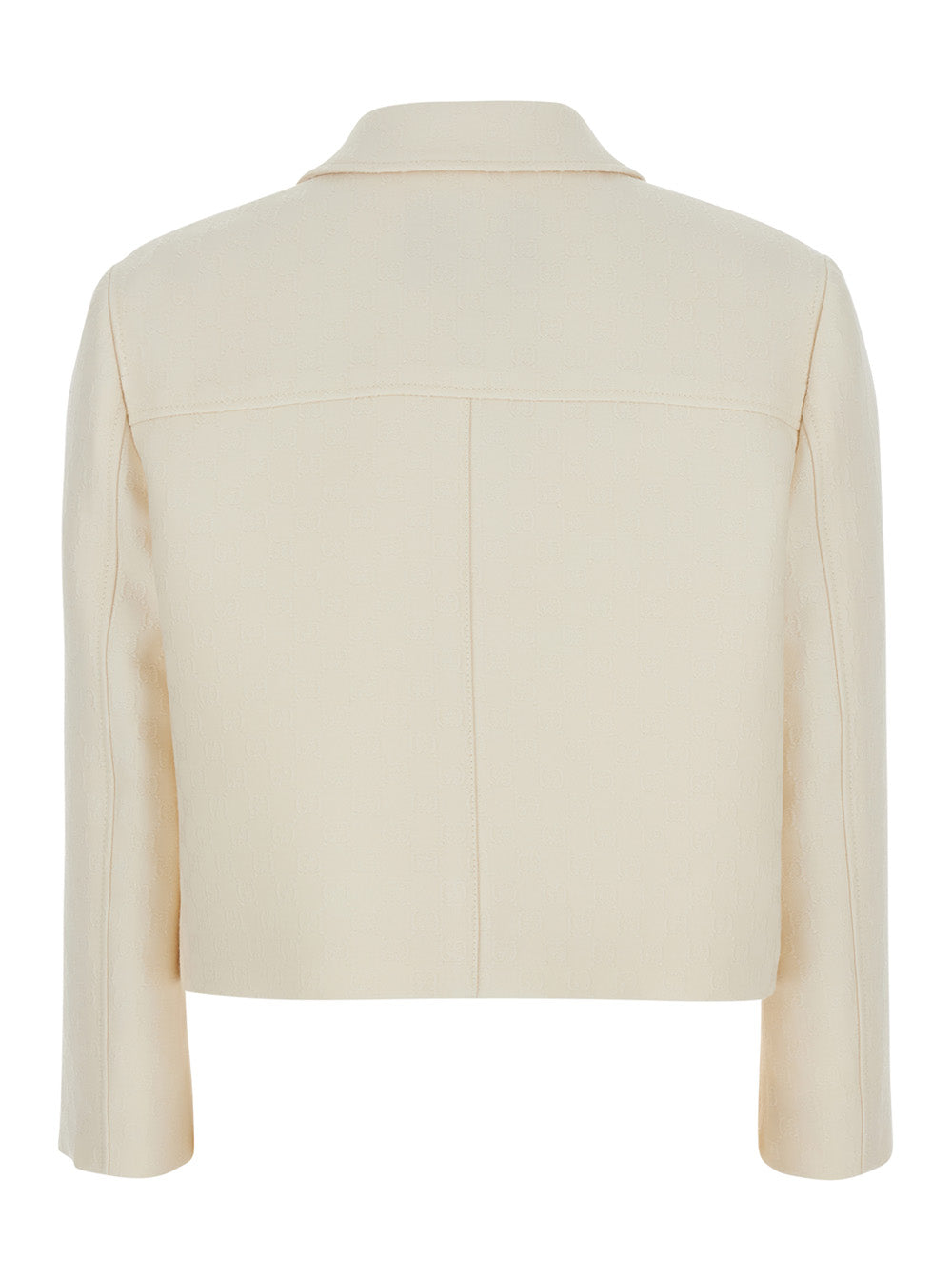 Gucci Women White Jacket With Notched Revers In Gg Canvas Woman GUCCI