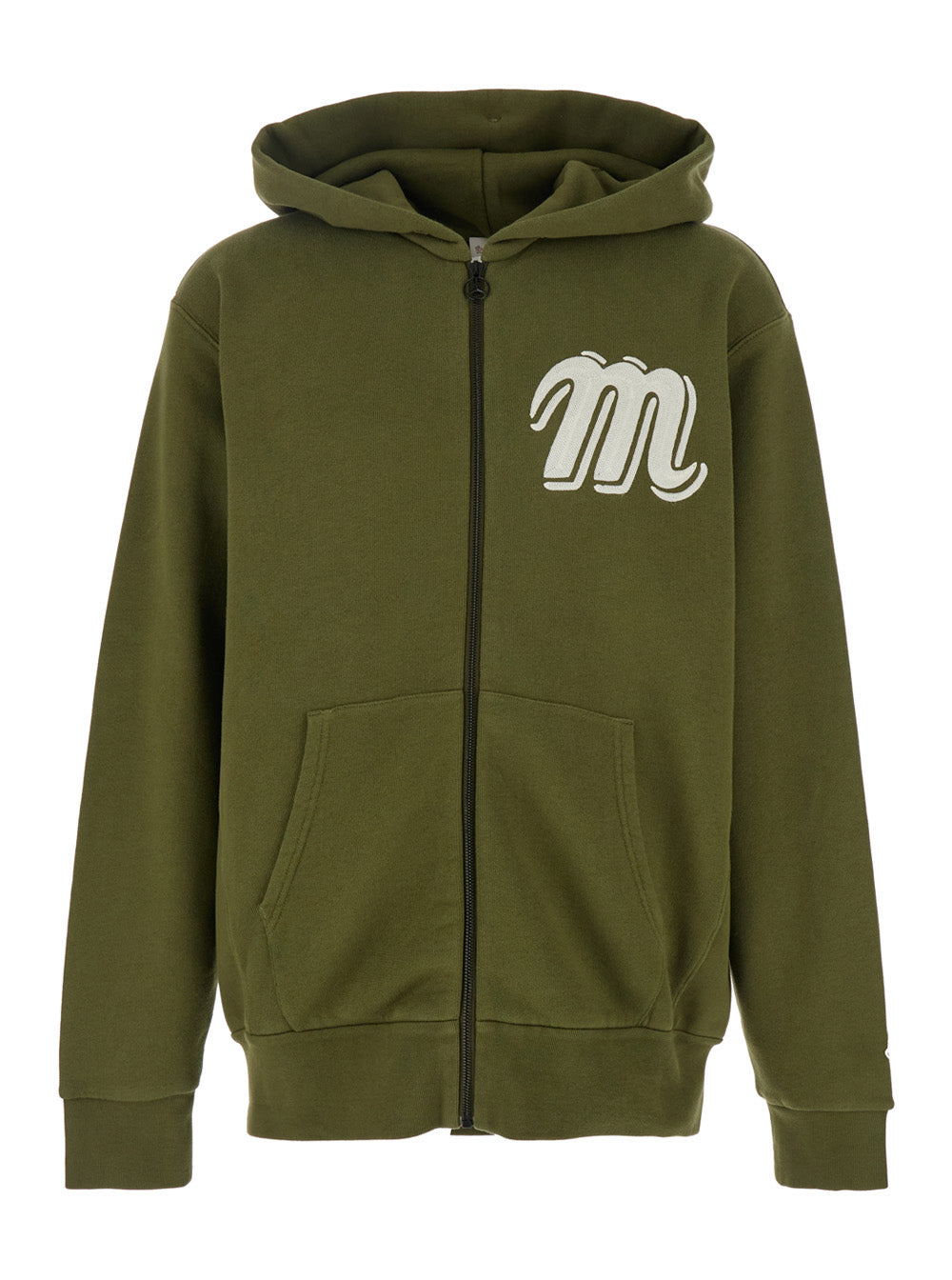 Moncler Genius Men Green Sweatshirt With Monogram Embroidery On The Front And Logo Patch On The Sleeve In Cotton Jersey Man MONCLER GENIUS