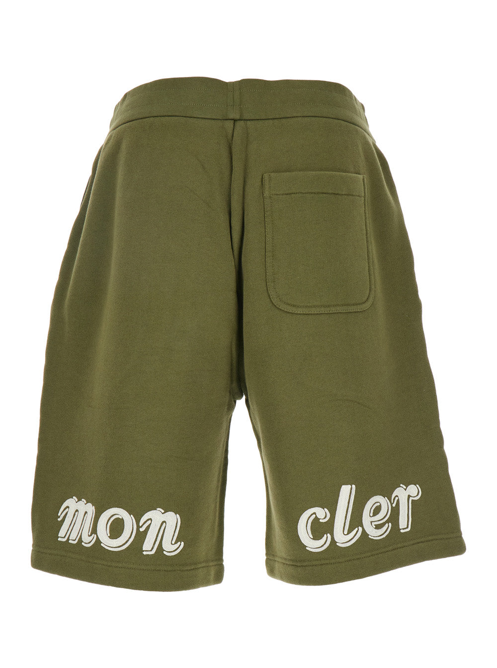 Moncler Genius Men Green Shorts With Elastic Waist And Logo Patch On The Front In Cotton Jersey Man MONCLER GENIUS