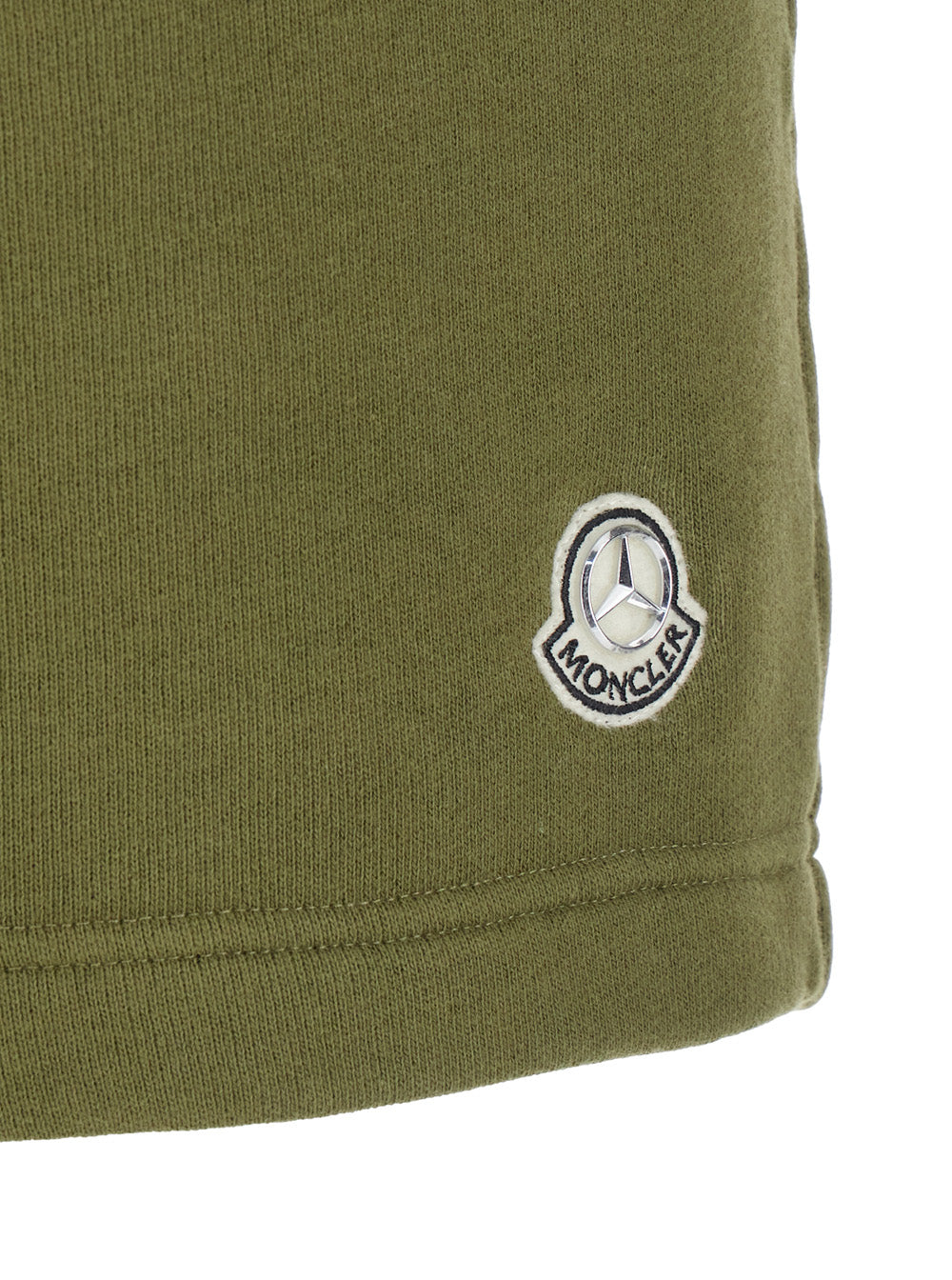 Moncler Genius Men Green Shorts With Elastic Waist And Logo Patch On The Front In Cotton Jersey Man MONCLER GENIUS
