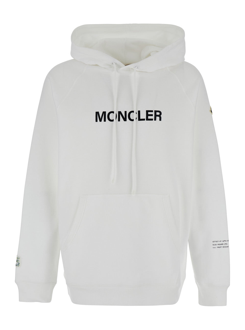 Moncler Genius Men White Hoodie With Logo Lettering On The Front And Logo Print On The Rear In Cotton Man MONCLER GENIUS