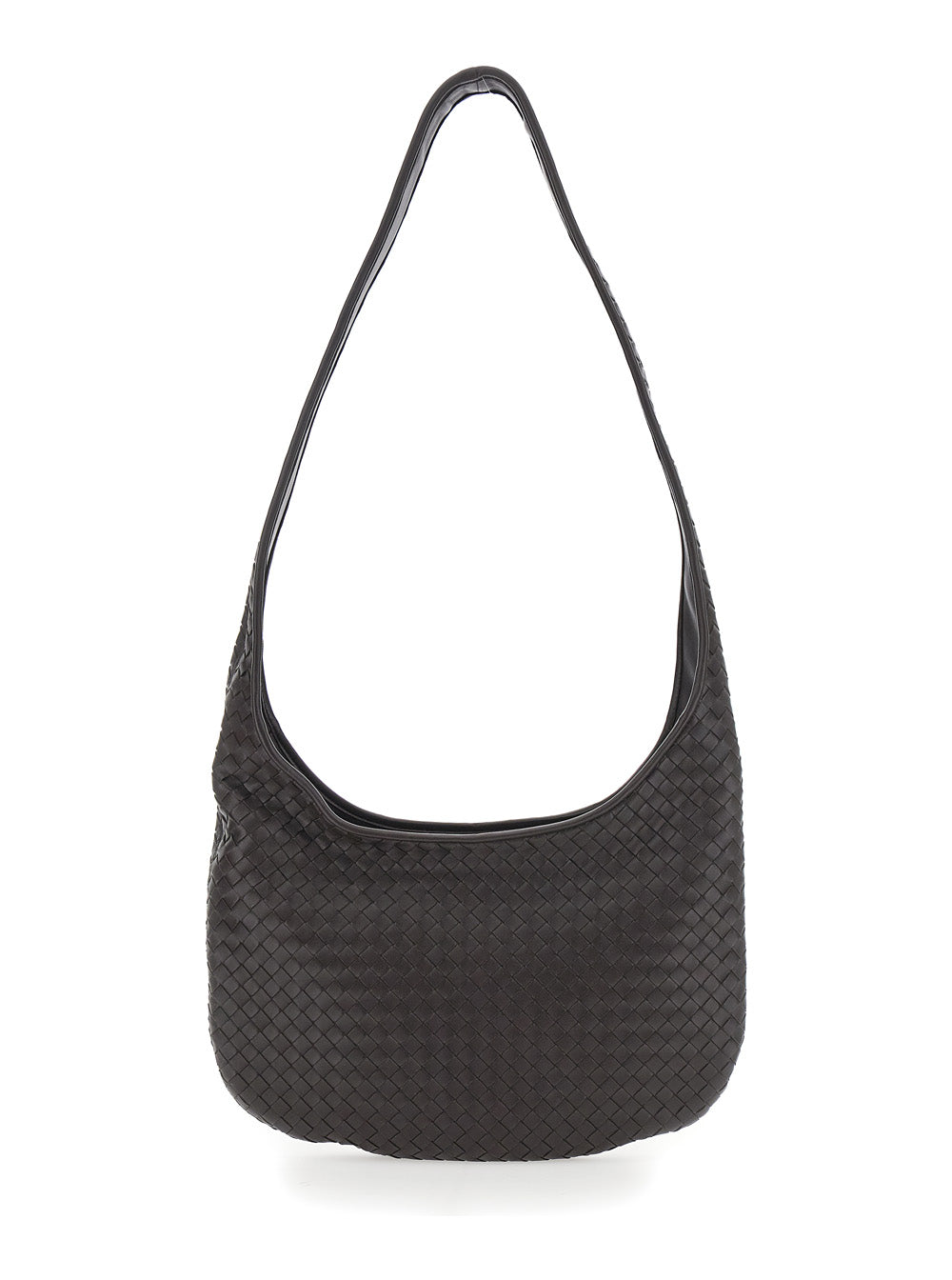 Bottega Veneta Men Brown Crossbody Bag With Top Zip Closure And Intrecciato Motif In Leather Man BOTTEGA VENETA