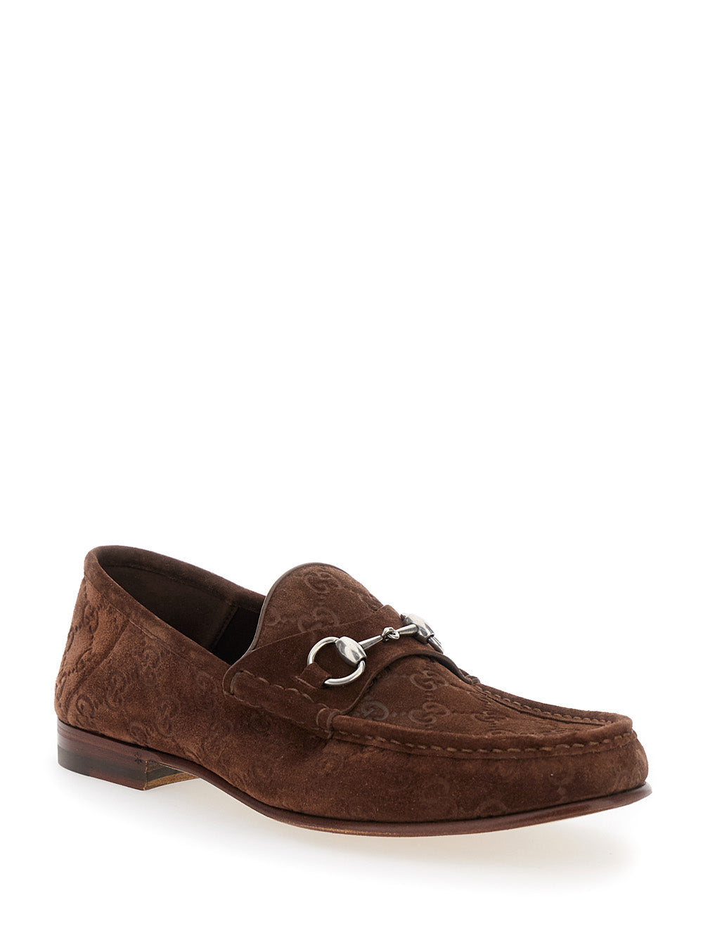 Gucci Men 'Horsebit 1953' Brown Loafers With Horsebit In Gg Canvas Man GUCCI