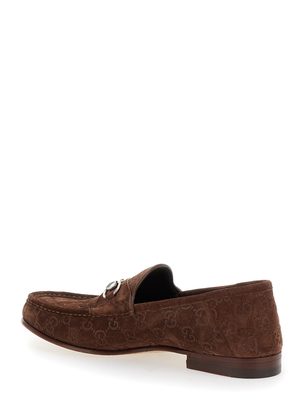 Gucci Men 'Horsebit 1953' Brown Loafers With Horsebit In Gg Canvas Man GUCCI