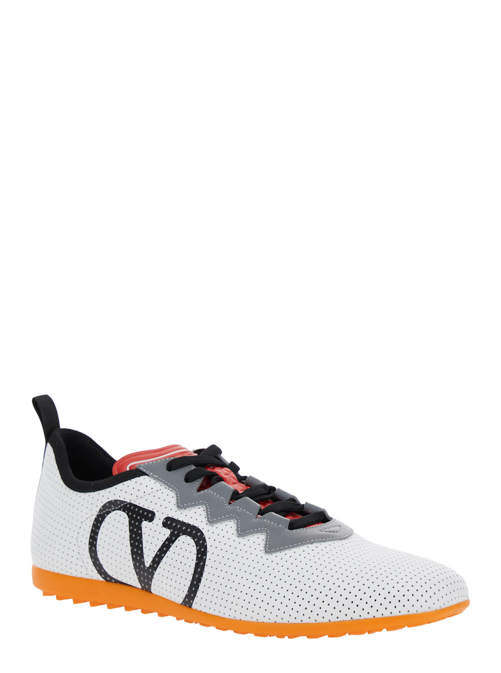 Valentino Garavani Men White Sneakers With Asymmetric Toe And Vlogo Detail On The Side In Tech Fabric Man VALENTINO GARAVANI
