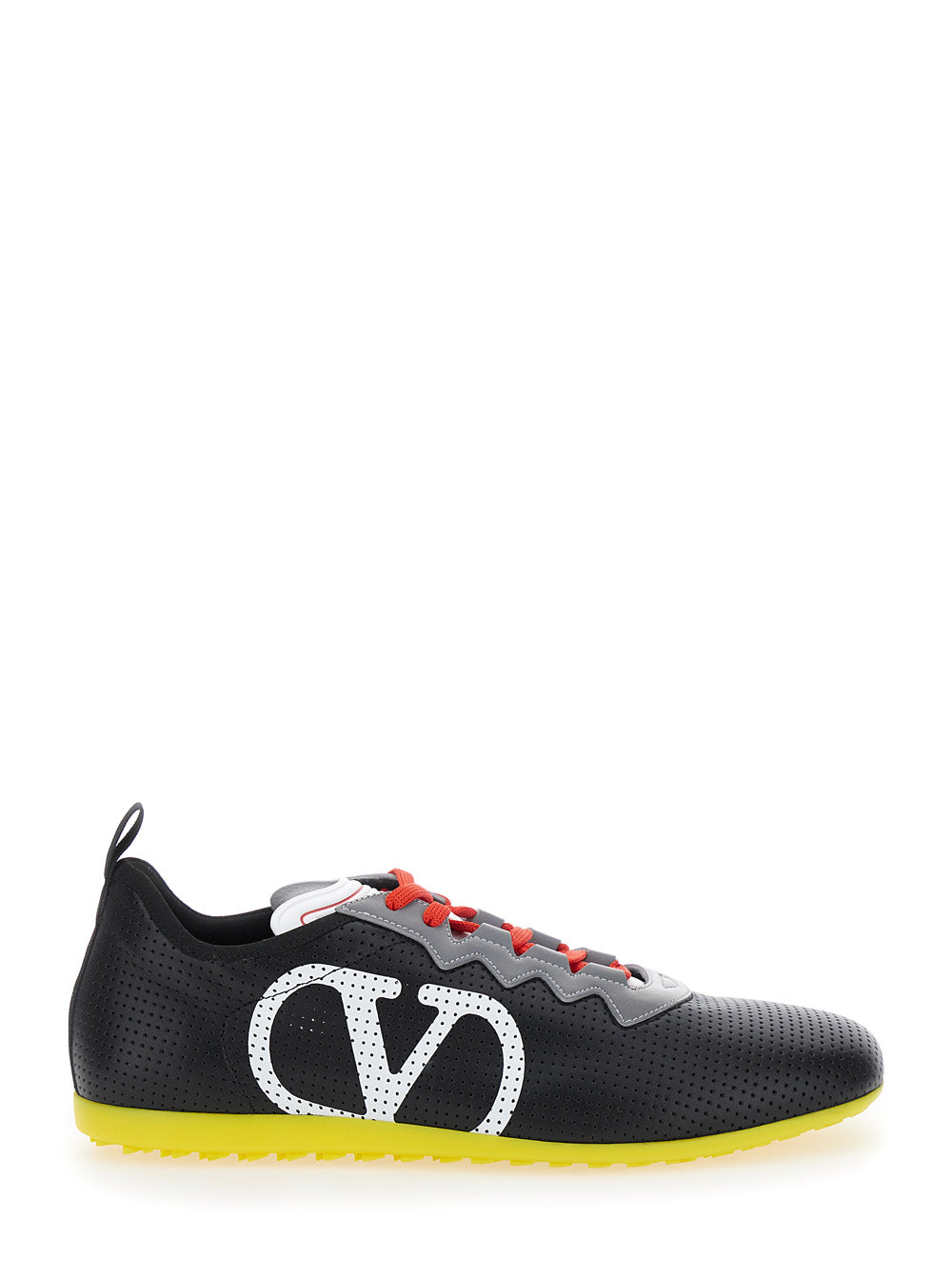 Valentino Garavani Men Black Sneakers With Asymmetric Toe And Vlogo Detail On The Side In Tech Fabric Man VALENTINO GARAVANI