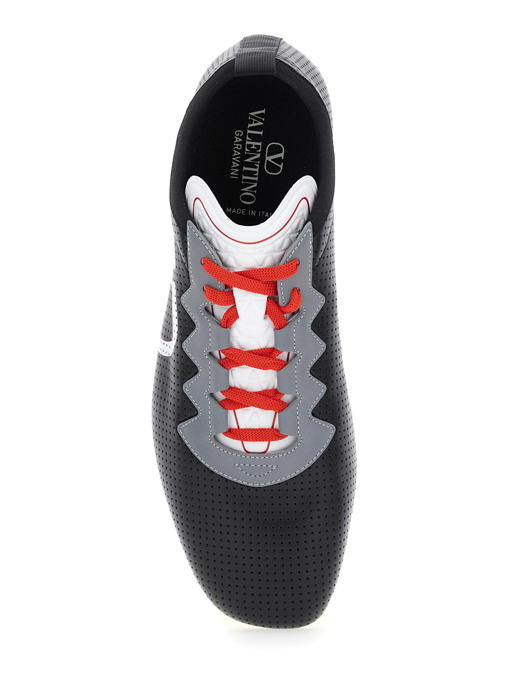 Valentino Garavani Men Black Sneakers With Asymmetric Toe And Vlogo Detail On The Side In Tech Fabric Man VALENTINO GARAVANI