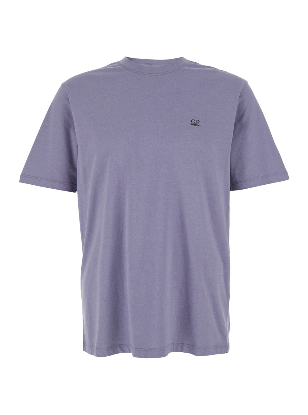 C.P. Company Men Violet T-Shirt With Logo Printed On The Front In Cotton Man C.P. COMPANY