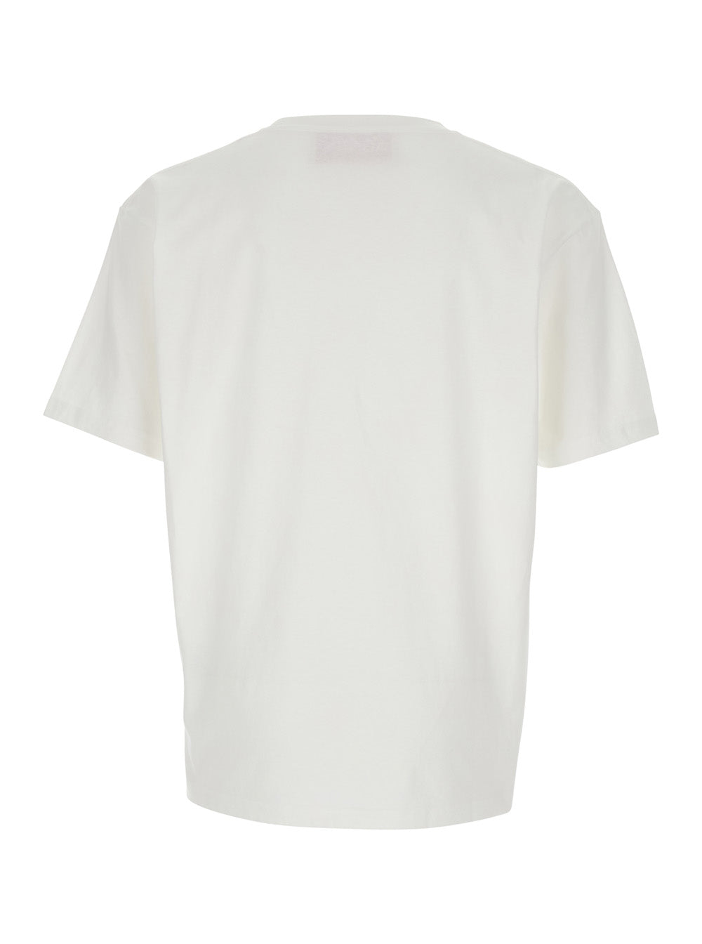 Valentino Men 'Chez' White Crewneck T-Shirt With Maxi Logo Print On The Front In Cotton Man VALENTINO