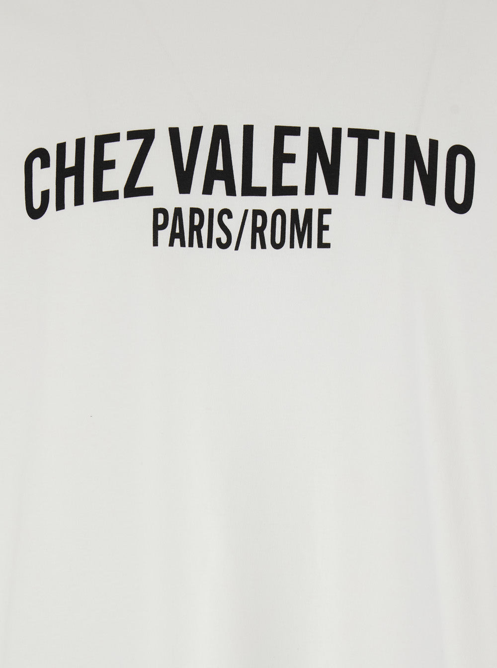 Valentino Men 'Chez' White Crewneck T-Shirt With Maxi Logo Print On The Front In Cotton Man VALENTINO