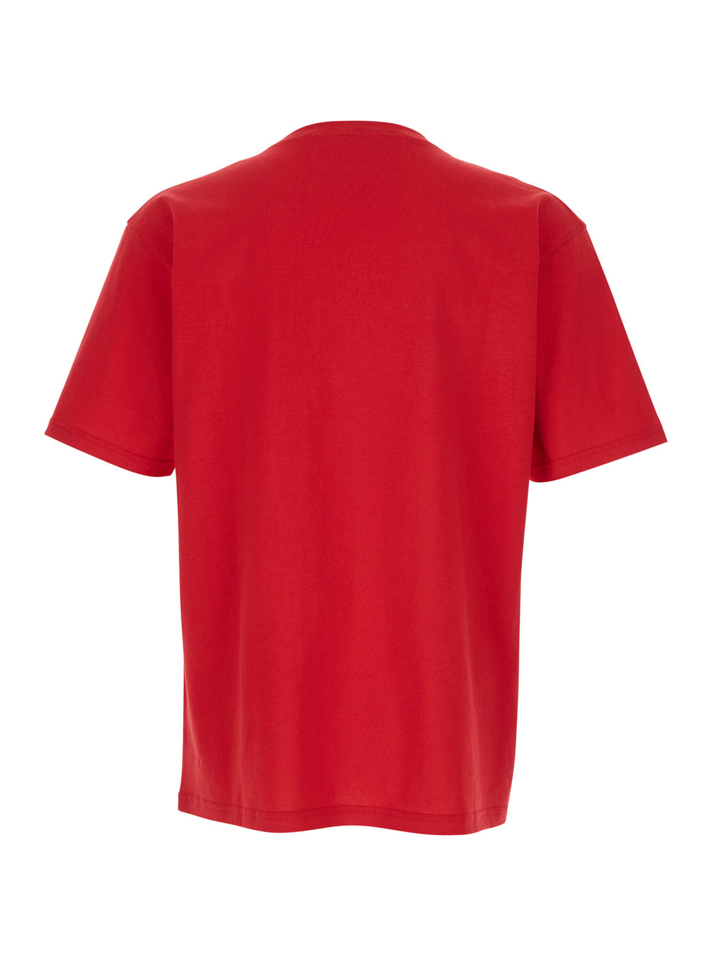 Valentino Men 'Chez' Red Crewneck T-Shirt With Maxi Logo Print On The Front In Cotton Man VALENTINO