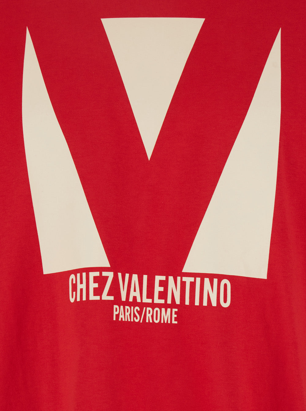 Valentino Men 'Chez' Red Crewneck T-Shirt With Maxi Logo Print On The Front In Cotton Man VALENTINO