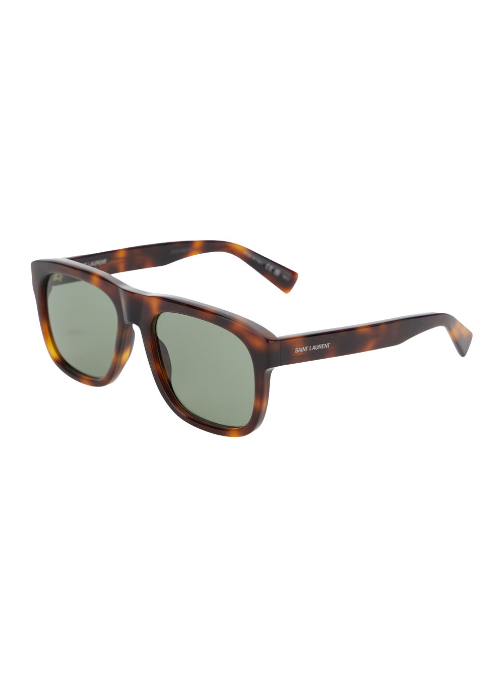 Saint Laurent Women 'Sl 558' Black Sunglasses With Nylon Lenses And Squared Tortoiseshell Frame In Acetate Woman SAINT LAURENT
