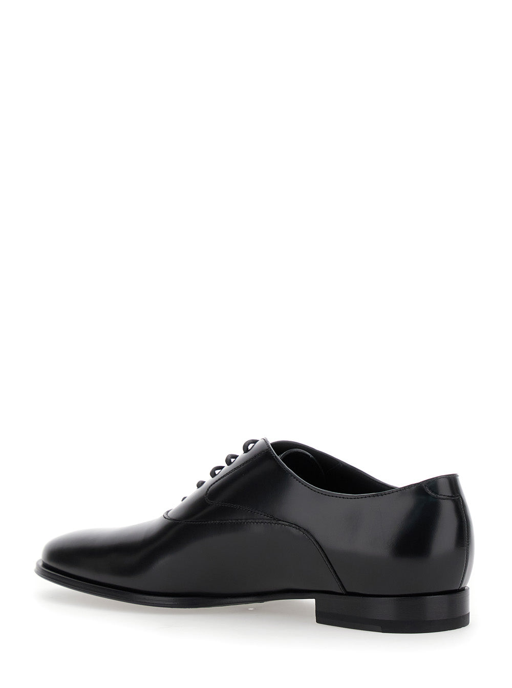 Fendi Men Black Lace-Up Shoes With Almond Toe And Front Laces In Leather Man FENDI