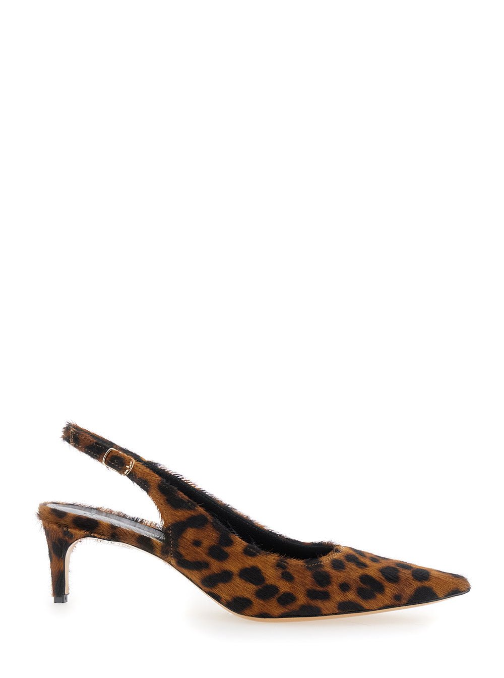 Leplain Women 'Luisa' Brown Slingback Pumps With Medium Stiletto Heel And Leopard Print All-Over In Ecofur Woman LEPLAIN