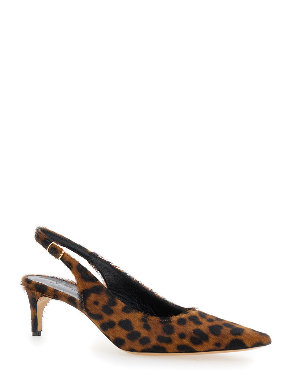 Leplain Women 'Luisa' Brown Slingback Pumps With Medium Stiletto Heel And Leopard Print All-Over In Ecofur Woman LEPLAIN