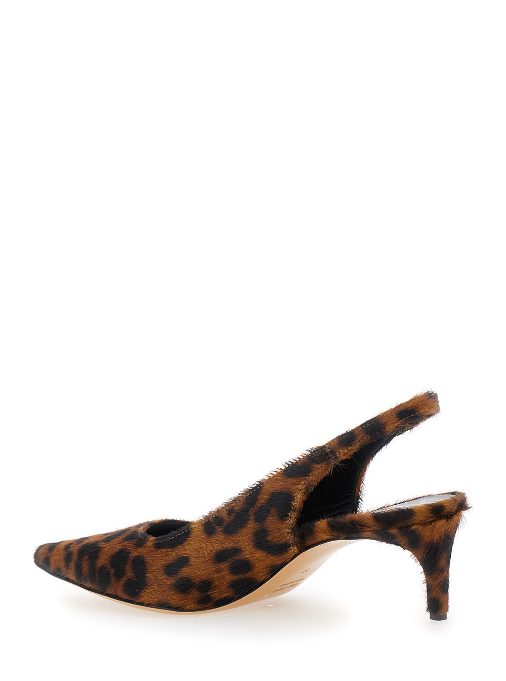 Leplain Women 'Luisa' Brown Slingback Pumps With Medium Stiletto Heel And Leopard Print All-Over In Ecofur Woman LEPLAIN