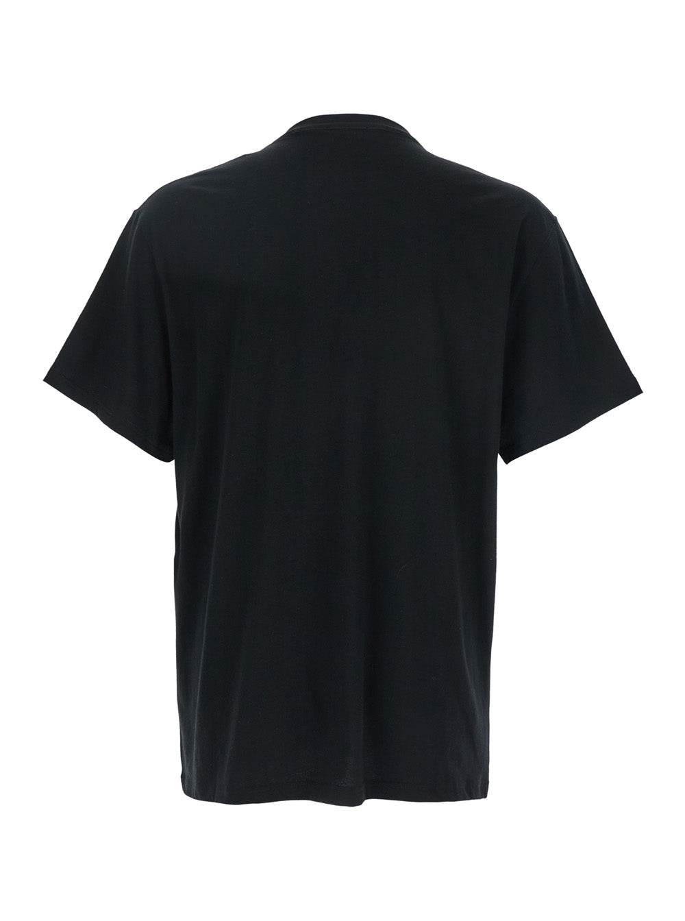 Alexander Mcqueen Men Black Crewneck T-Shirt With Logo Print On The Front In Cotton Man ALEXANDER MCQUEEN