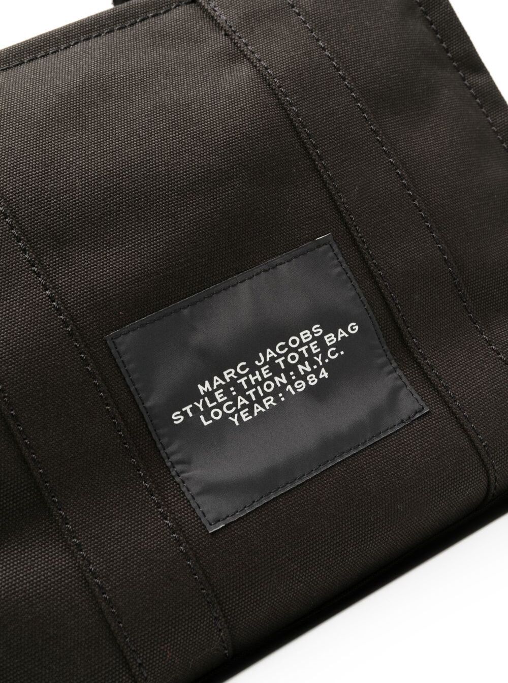 Marc Jacobs Women 'The Medium Tote' Black Tote Bag With Contrasting Logo Lettering On The Front In Cotton Woman MARC JACOBS