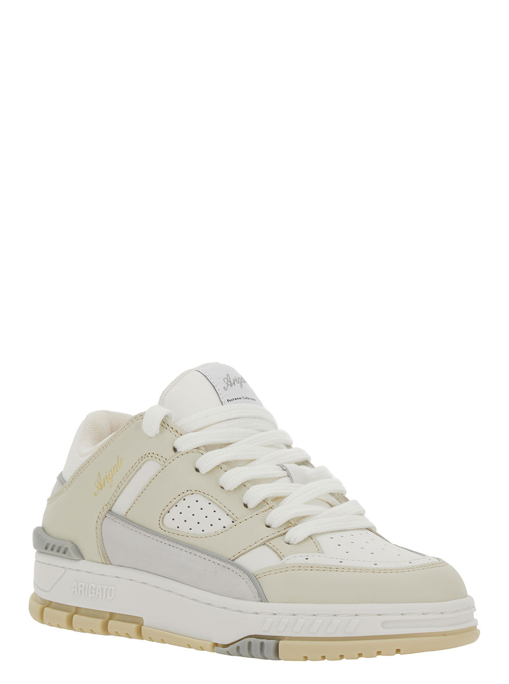 Axel Arigato Women 'Area Lo' White And Beige Sneakers With Logo Detail In Leather Blend Woman AXEL ARIGATO