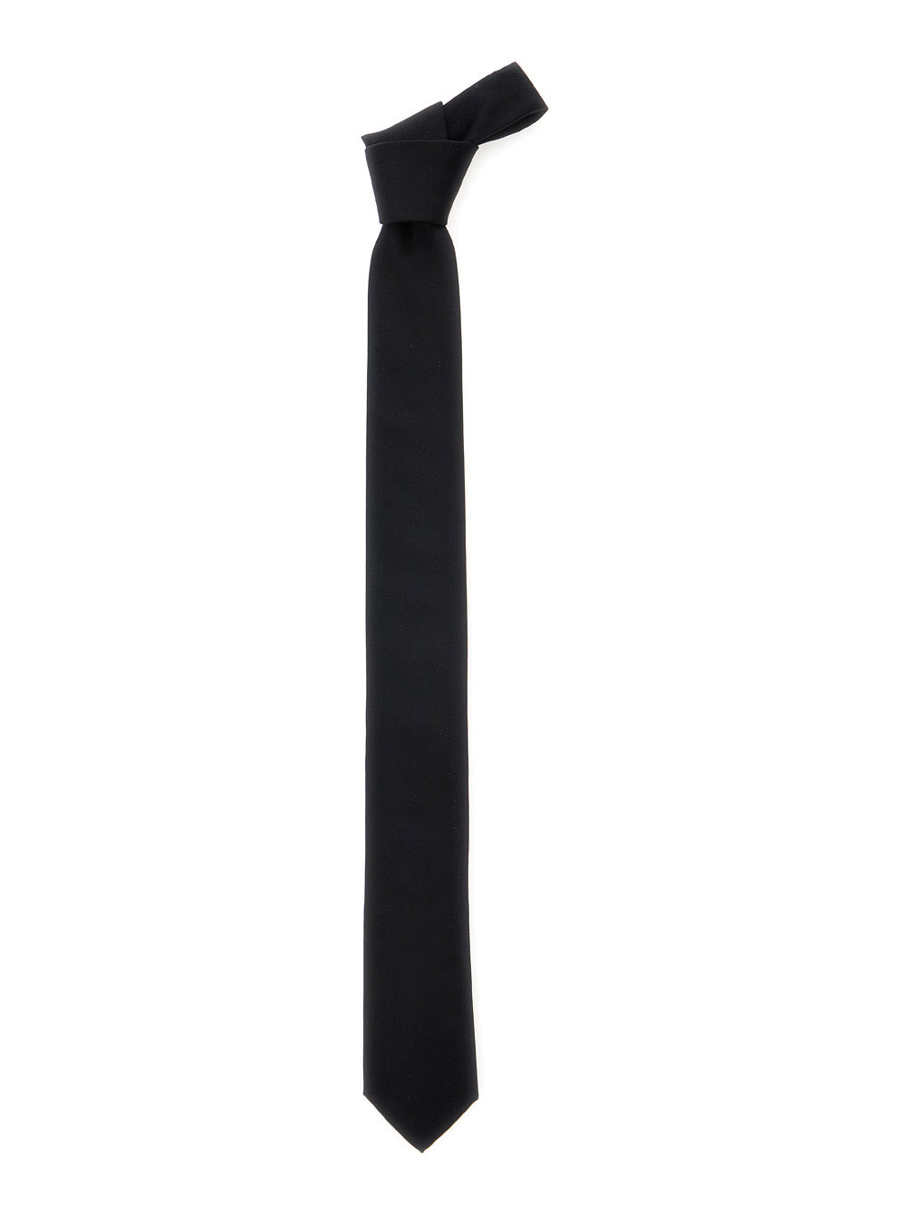 Dolce & Gabbana Men Black Tie With Single Loop On The Rear In Silk Man DOLCE & GABBANA