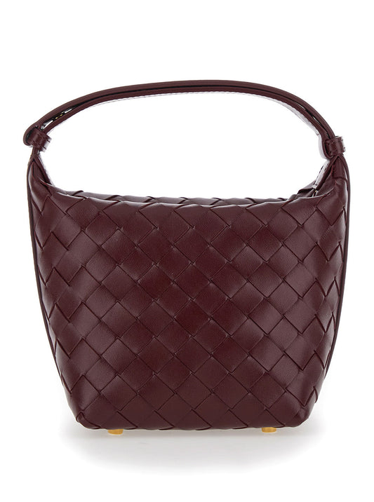 Bottega Veneta Women 'Candy Wallace' Bordeaux Handbag With Intrecciato Motif In Leather Woman BOTTEGA VENETA