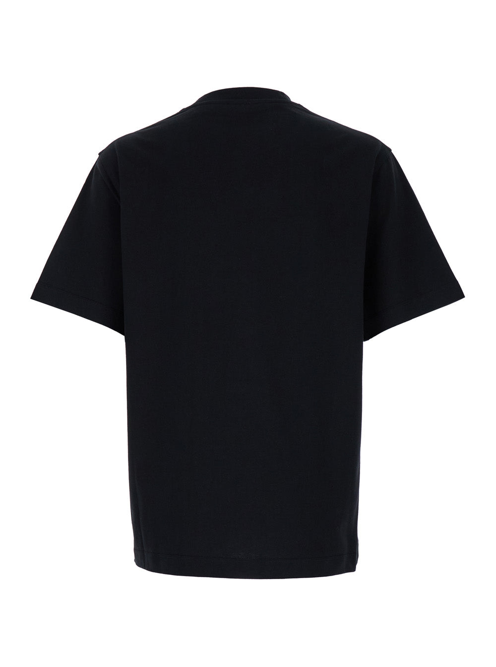 Burberry Men Black T-Shirt With Contrasting Equestrian Knight Print In Cotton Man BURBERRY