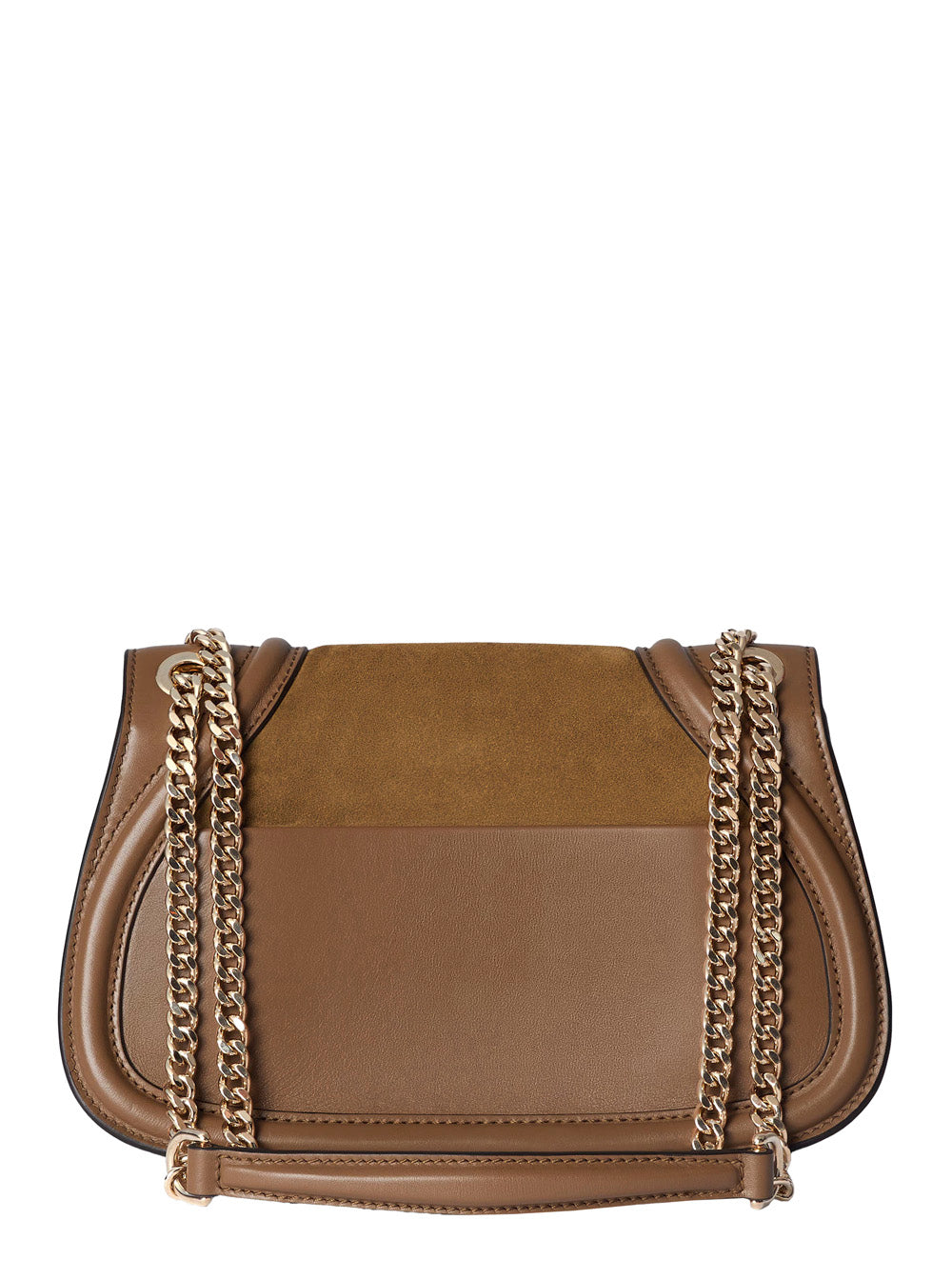 Gucci Women Brown Handbag With Double G Plaque On The Front And Adjustable And Removable Chain-Link Shoulder Strap In Suede Woman GUCCI