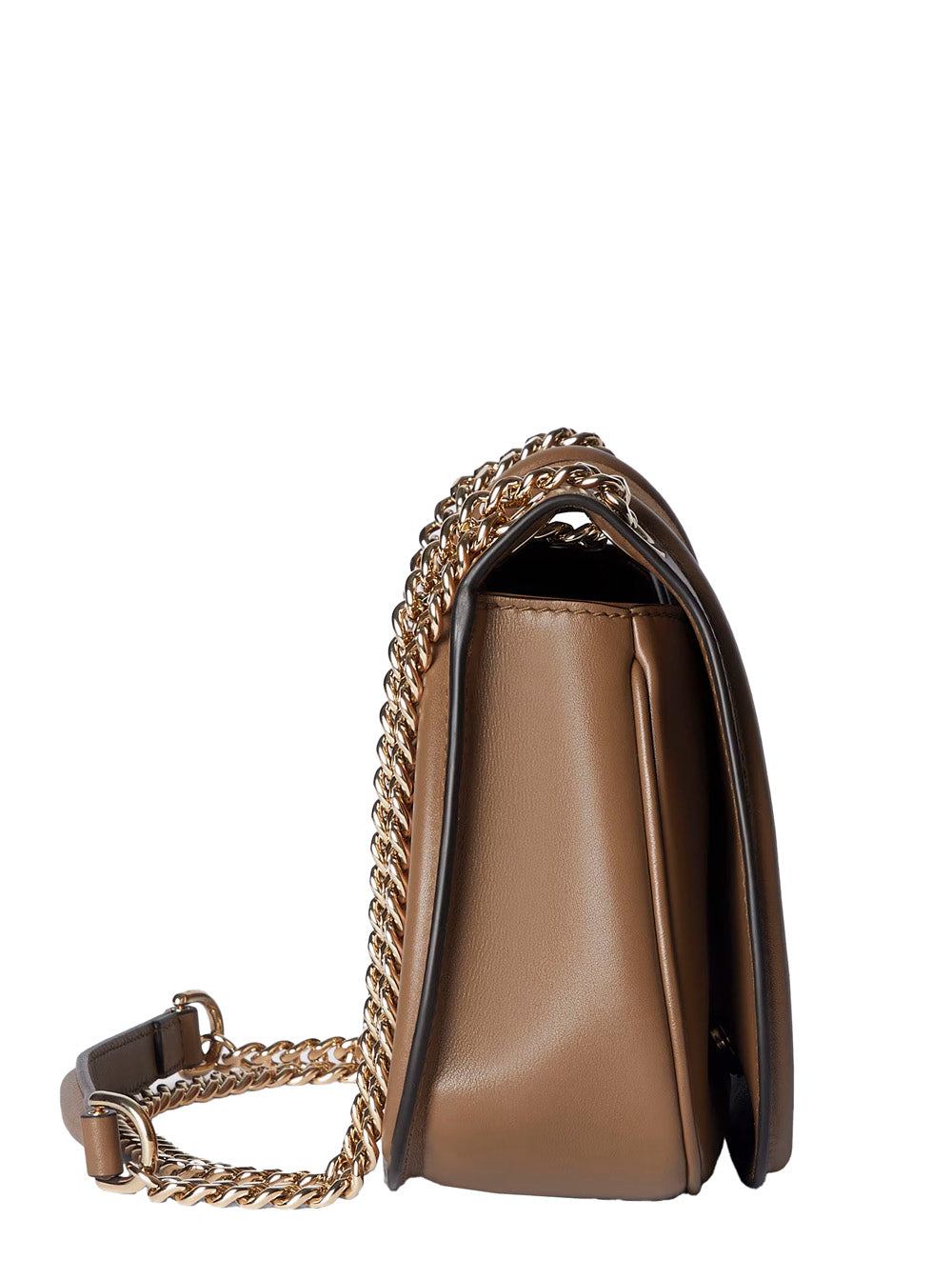 Gucci Women Brown Handbag With Double G Plaque On The Front And Adjustable And Removable Chain-Link Shoulder Strap In Suede Woman GUCCI