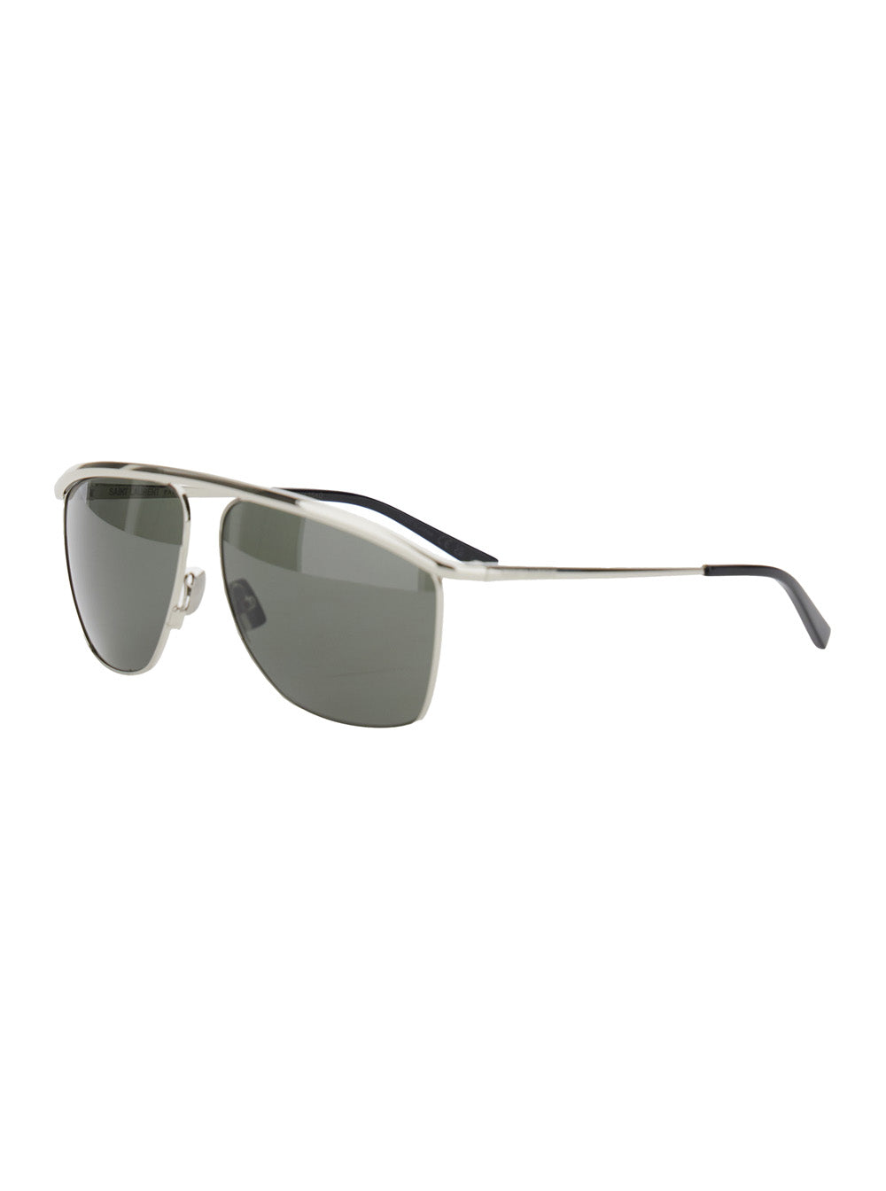 Saint Laurent Women 'Sl 820' Metallic Aviator Sunglasses With Nylon Lenses And Curved Top Bar In Metal Woman SAINT LAURENT