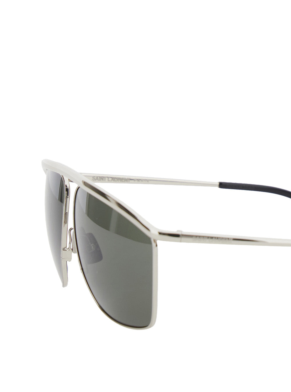 Saint Laurent Women 'Sl 820' Metallic Aviator Sunglasses With Nylon Lenses And Curved Top Bar In Metal Woman SAINT LAURENT