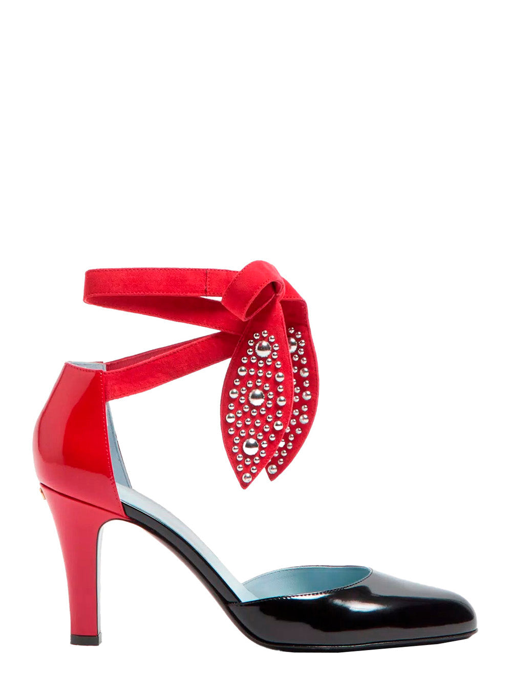 Valentino Garavani Women 'Foliefoliage' Black Pumps Bead Embellishment And Color-Block Design In Leather Woman VALENTINO GARAVANI
