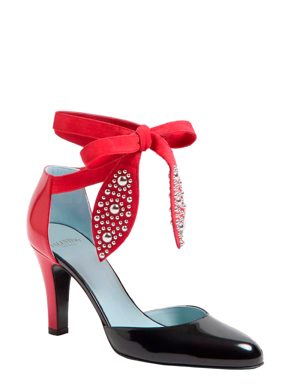 Valentino Garavani Women 'Foliefoliage' Black Pumps Bead Embellishment And Color-Block Design In Leather Woman VALENTINO GARAVANI