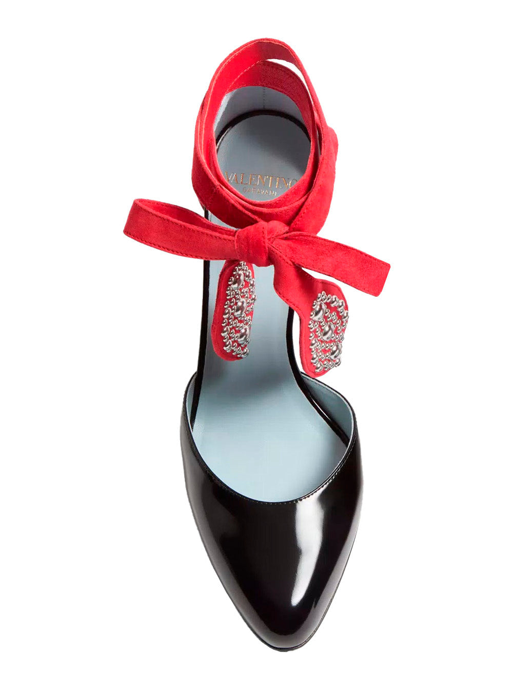 Valentino Garavani Women 'Foliefoliage' Black Pumps Bead Embellishment And Color-Block Design In Leather Woman VALENTINO GARAVANI