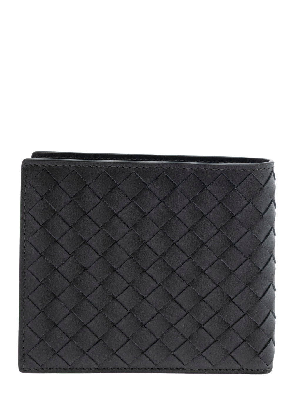 Bottega Veneta Men Green Bi-Fold Wallet With Intrecciato Motif And Embossed Logo Lettering On The Inside In Leather Man BOTTEGA VENETA