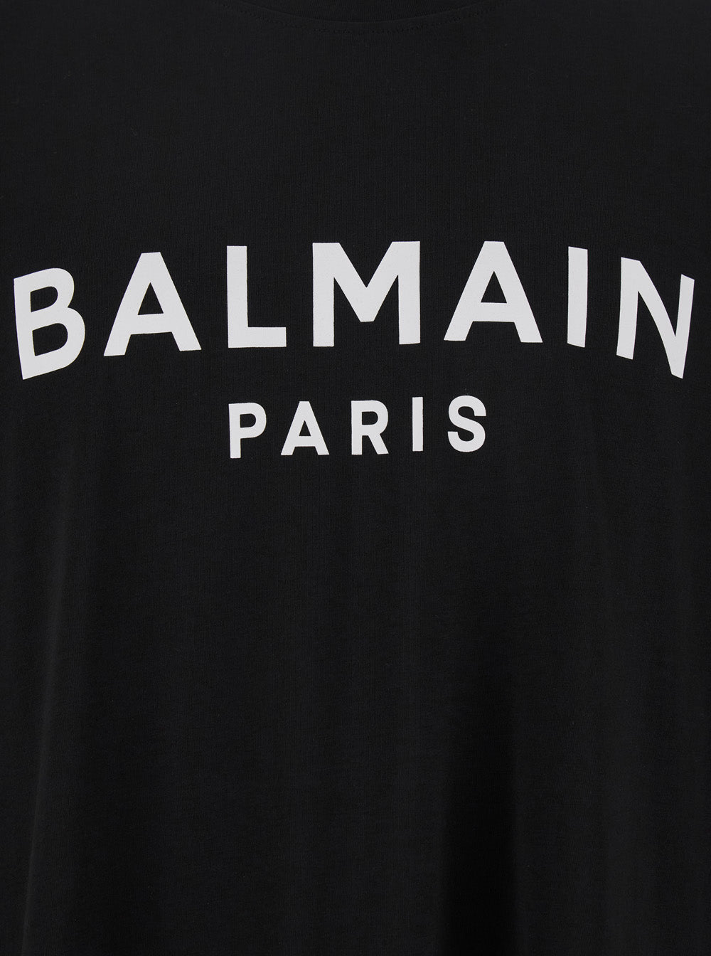 Balmain Men Black Crewneck T-Shirt With Logo Lettering On The Front In Cotton Man BALMAIN