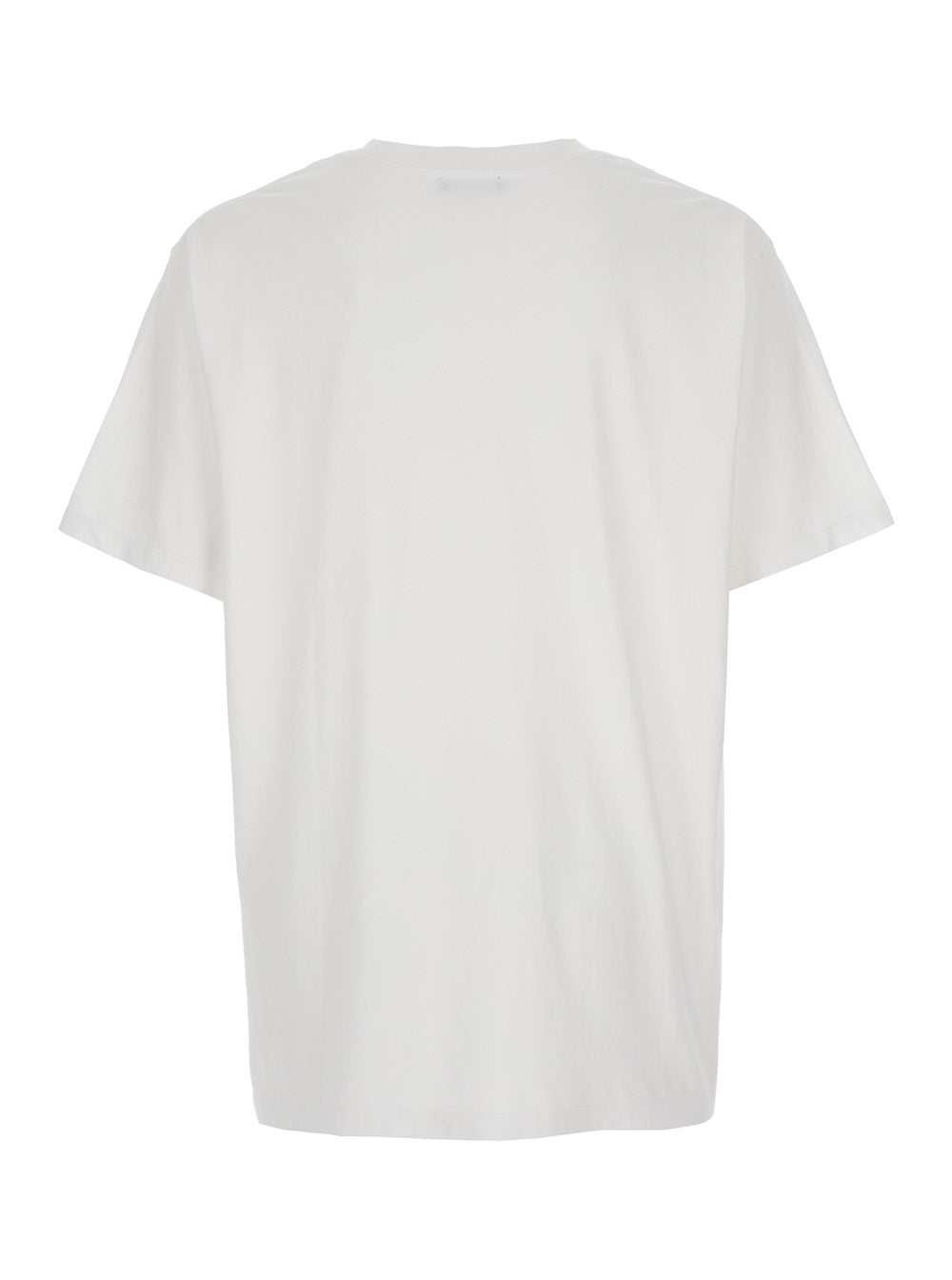 Balmain Men White Crewneck T-Shirt With Logo Lettering On The Front In Cotton Man BALMAIN